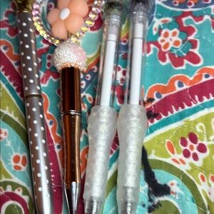 Stylish Pen Set with Beaded Charm